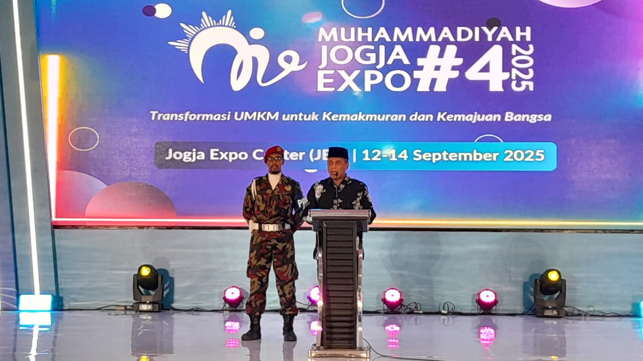 Dr H Agung Danarto, MAg hadir di Muhammadiyah Jogja Expo (MJE)#4 di Jogja Expo Center (JEC) Wonocatur, Banguntapan, Bantul. Foto: Tim magang