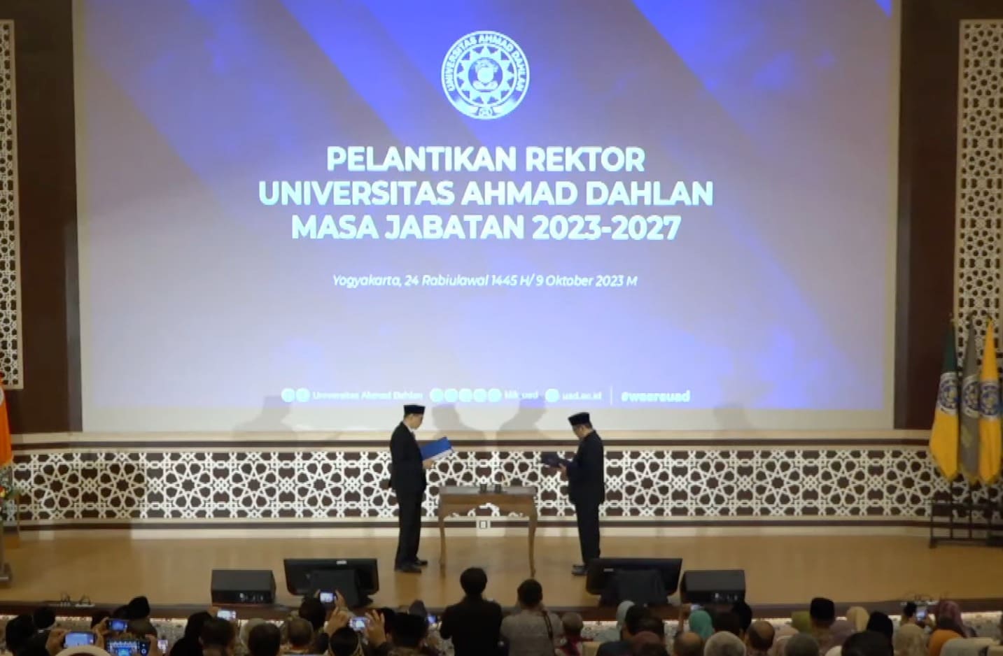 Pelantikan Rektor UAD Yogyakarta periode 2023-2027 Prof Dr Muchlas, MT