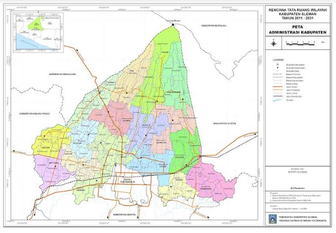 Peta Administrasi Kabupaten Sleman Dok Bappeda Sleman